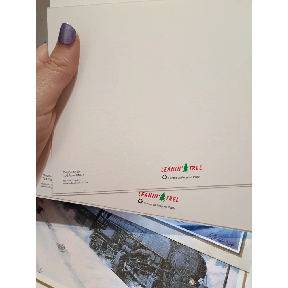Leanin' Tree‎ 1994 Locomotive Christmas Cards 44 Unfolded, 9 Folded With...